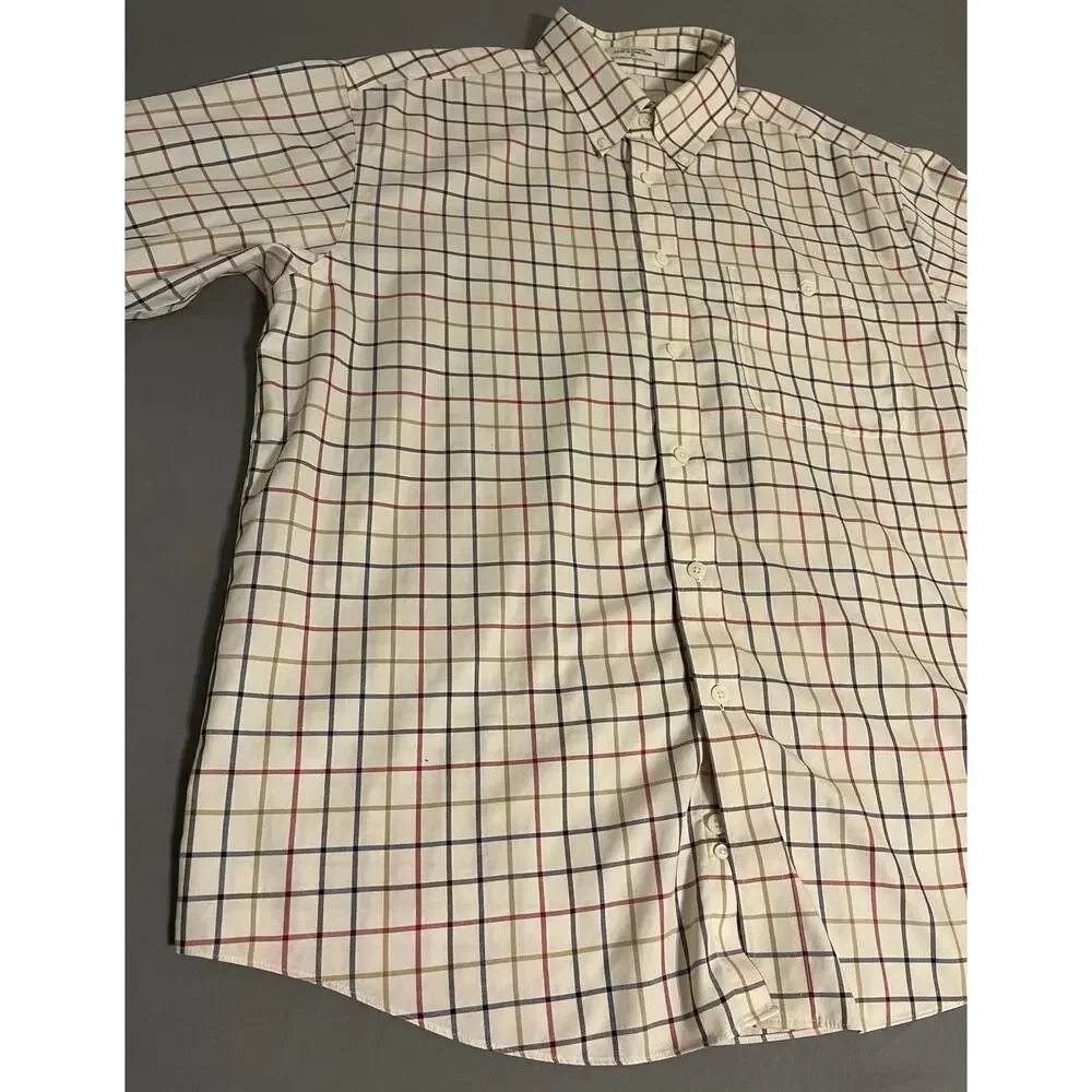 Orvis Plaid Button Down Dress Shirt 100% Cotton Men’s XL Long Sleeve